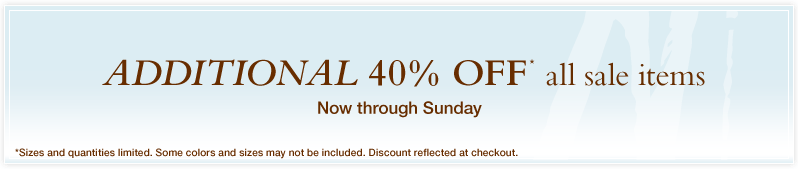 Additional 40% Off Sale Items